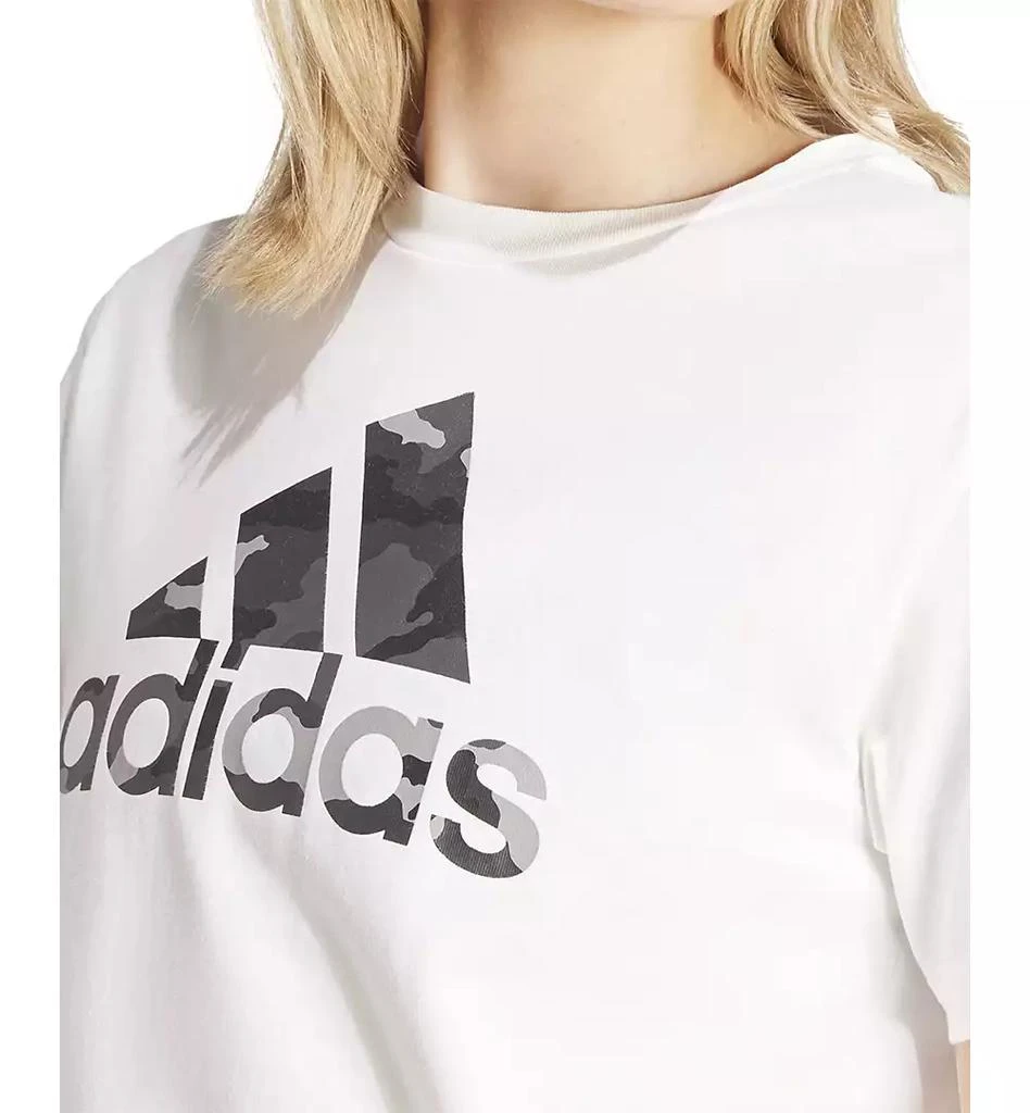 Adidas Women's Camo Logo Crewneck Cotton T-Shirt 5