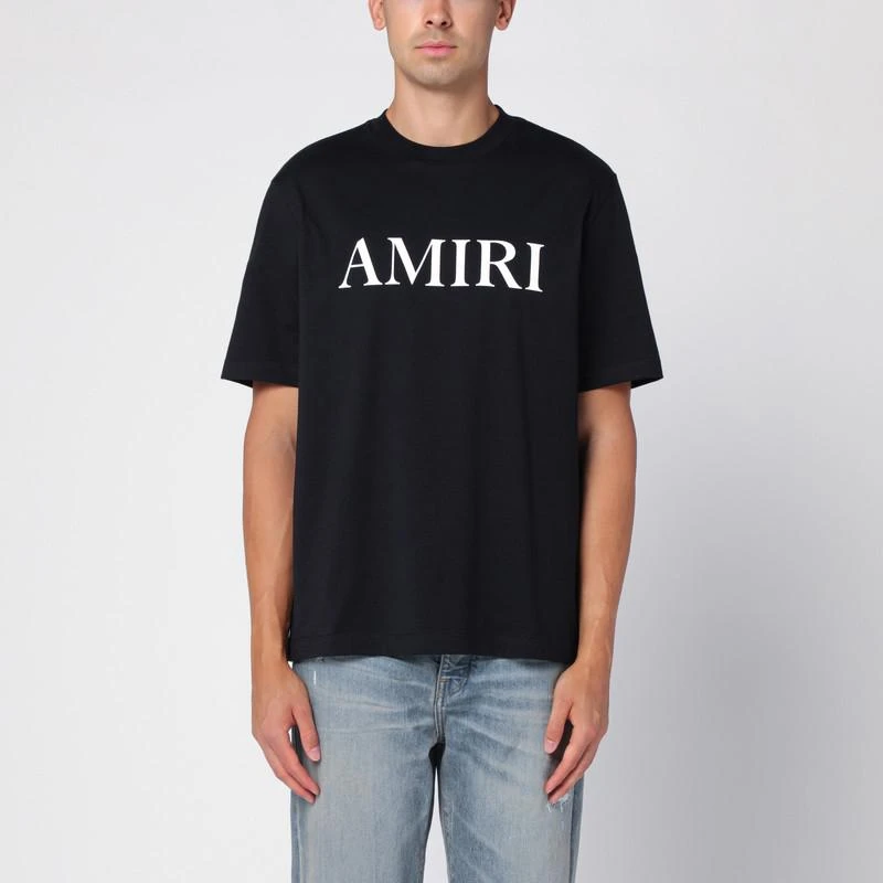 AMIRI Black cotton T-shirt with logo 1