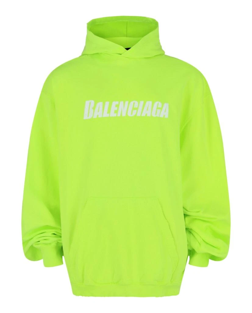 Balenciaga Caps Destroyed Graphic Print Hoodie