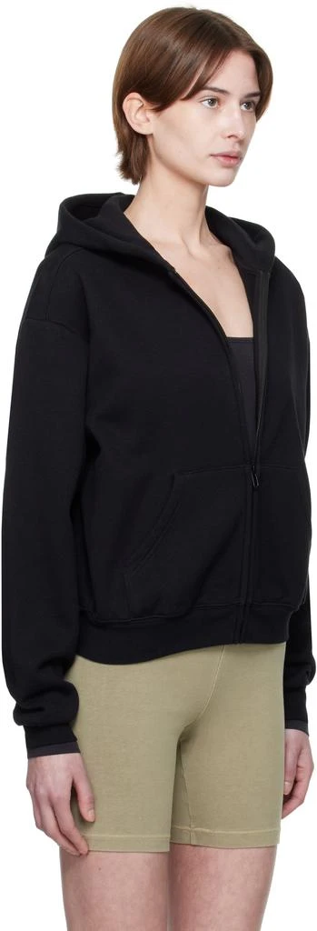 SKIMS Black Cotton Fleece Classic Zip Up Hoodie 2