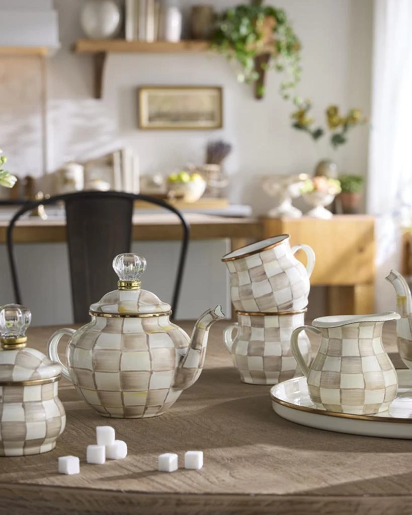 MacKenzie-Childs Mocha Check 4-Cup Teapot 5