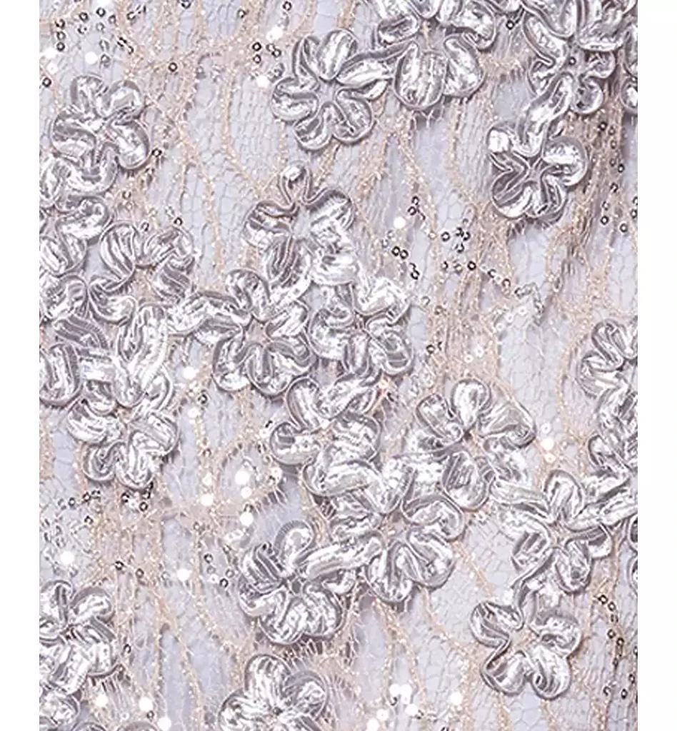 XSCAPE Women
s Soutache Lace Blouson-Sleeve Sheath Dress 5