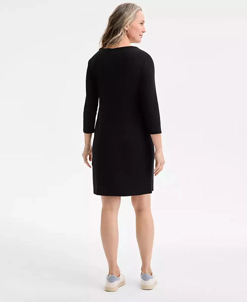 Style & Co Women's Cotton 3/4-Sleeve Boat-Neck Dress, Exclusively at Macy's 2