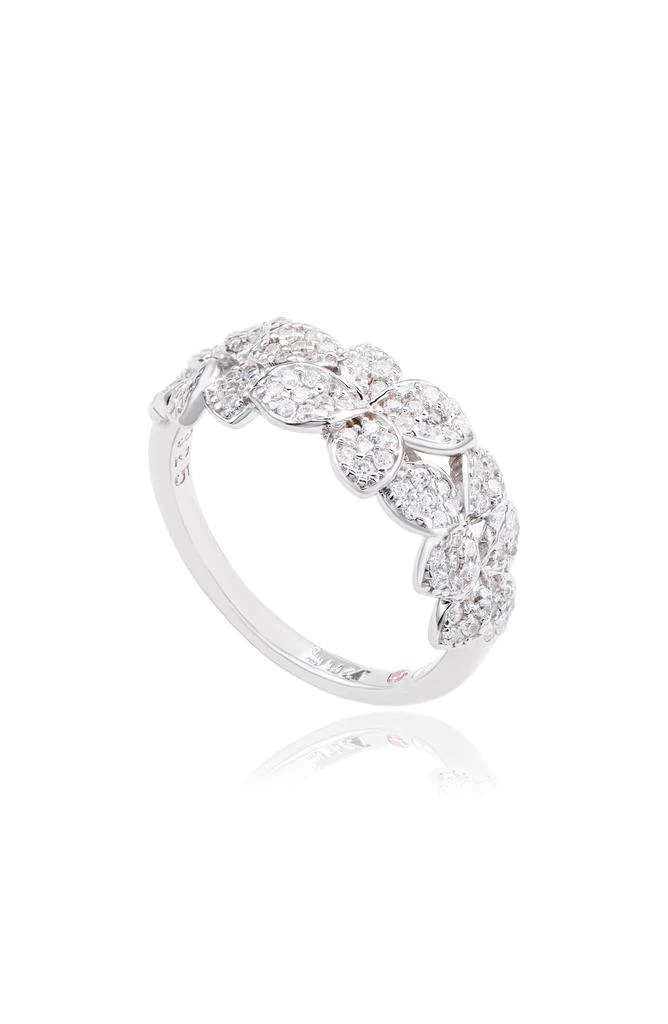 Suzy Levian Sterling Silver CZ Pavé Flower Ring 4