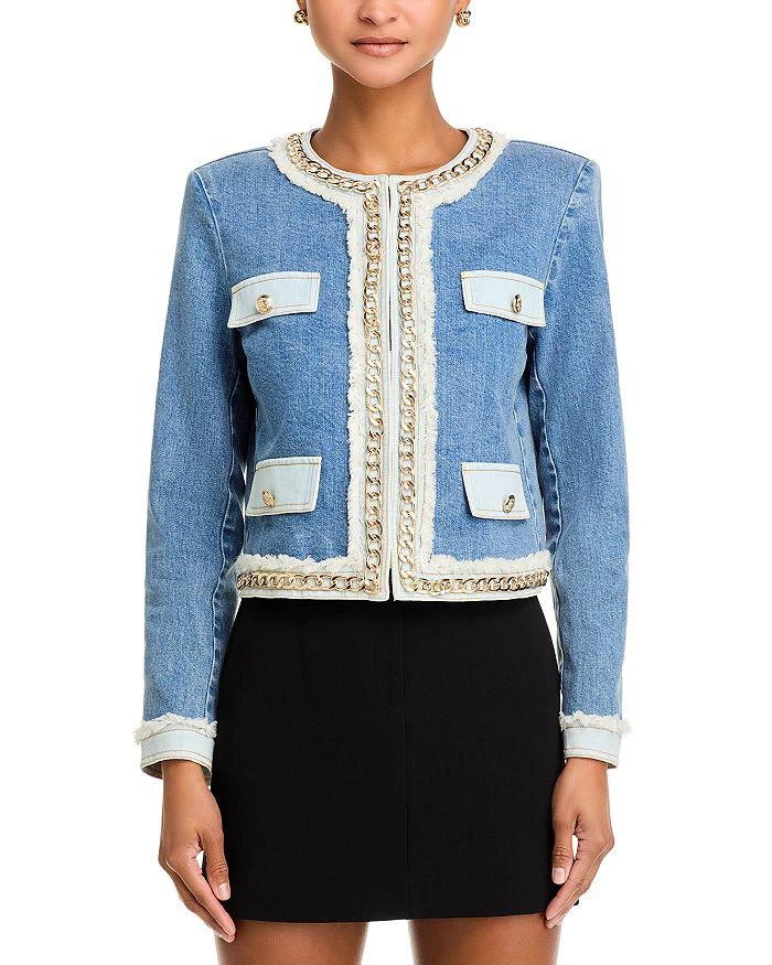 Alice + Olivia Landon Embellished Denim Jacket 7