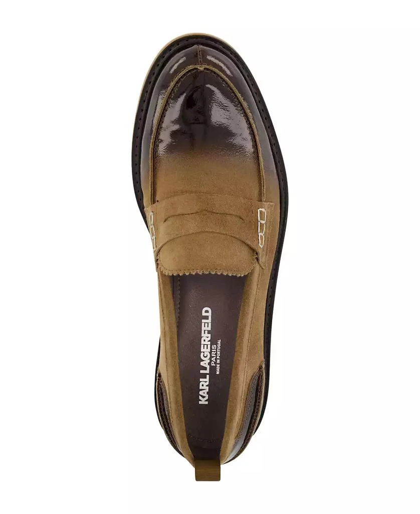 Karl Lagerfeld Paris Men's White Label Suede Penny Loafers 12