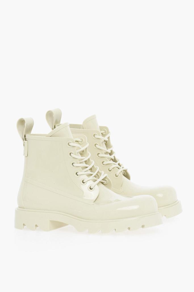 Bottega Veneta Bottega Veneta Shiny Rubber Ankle Boots with Round Toe