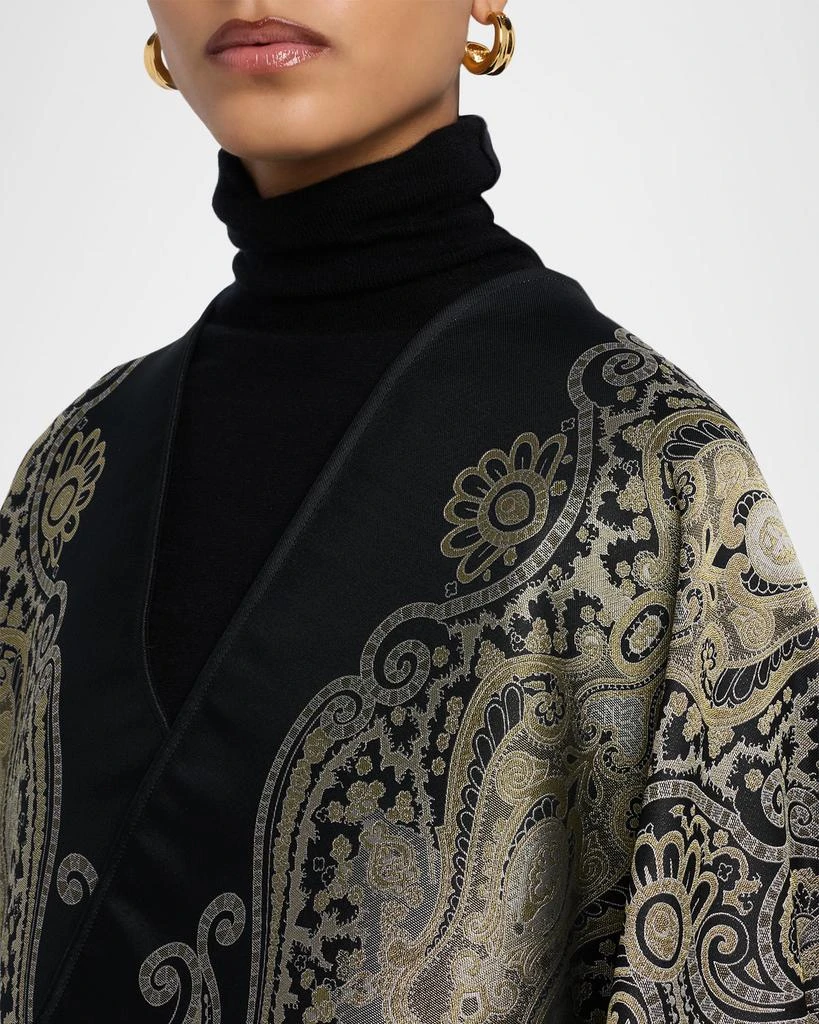 ETRO Wool-Blend Paisley Jacquard Cape 5