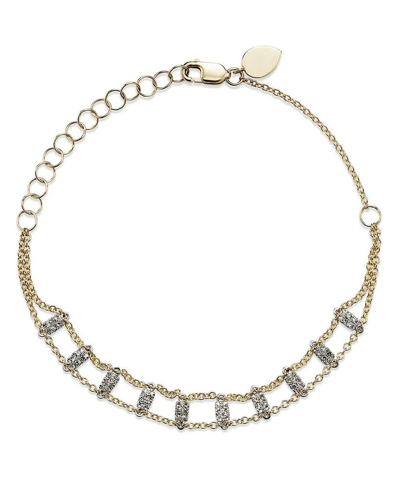 Meira T 14K White & Yellow Gold Diamond Bars Bracelet 1