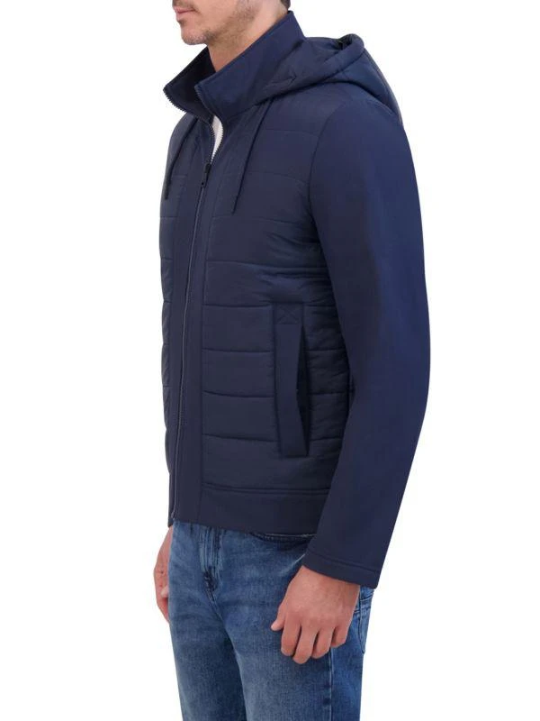 Kenneth Cole Mixed Media Drawstring Hoodie 3