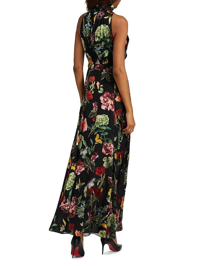 halter top floral dress Japanese Flower Halter Maxi Dress WASHED-PINK PRINT / M/44