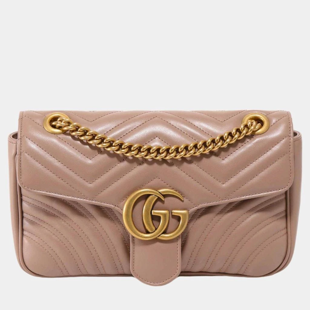 Gucci Gucci Pink Leather GG Marmont Shoulder Bag 1