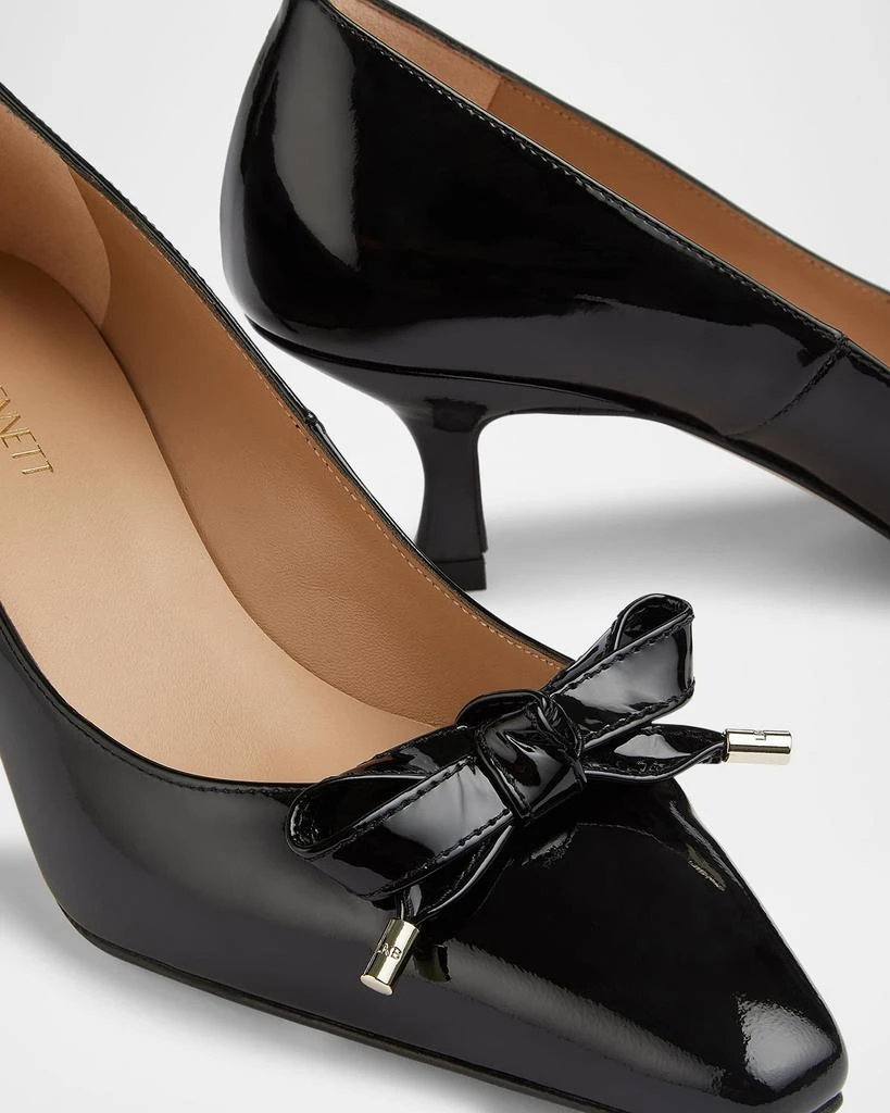 LK Bennett Alma Patent Bow Kitten Pumps 4