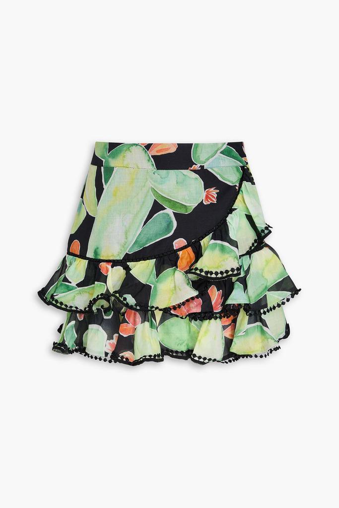 Charo Ruiz Ibiza Badajoz ruffled printed cotton-blend voile mini skirt