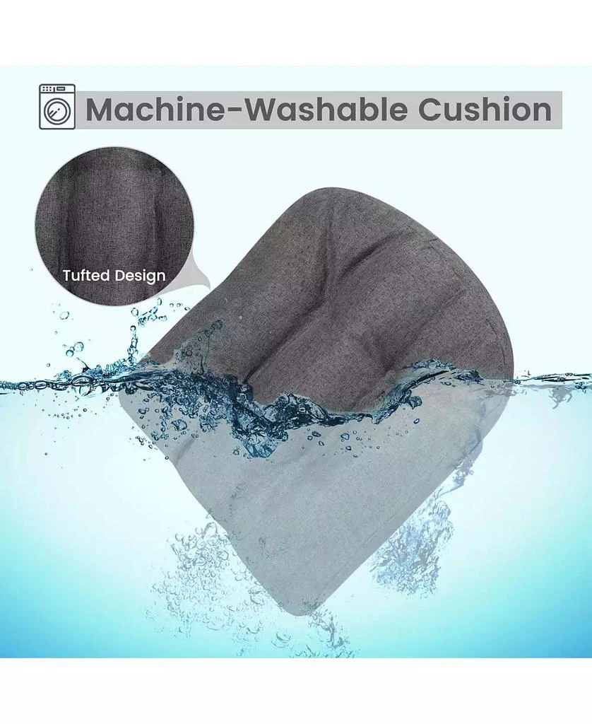 SUGIFT 4 Pack 17.5 x 17 Inch U-Shaped Chair Pads with Polyester Cover-Grey 2