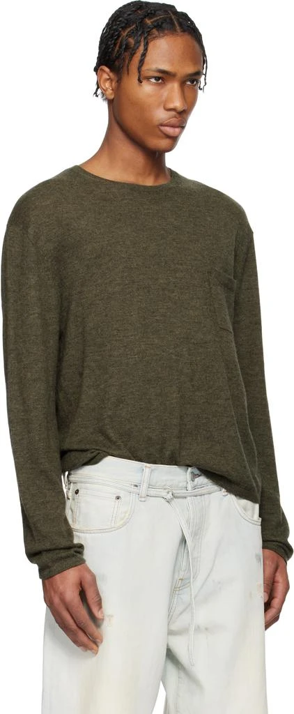 Acne Studios Khaki Crew Neck Cashmere Sweater 2