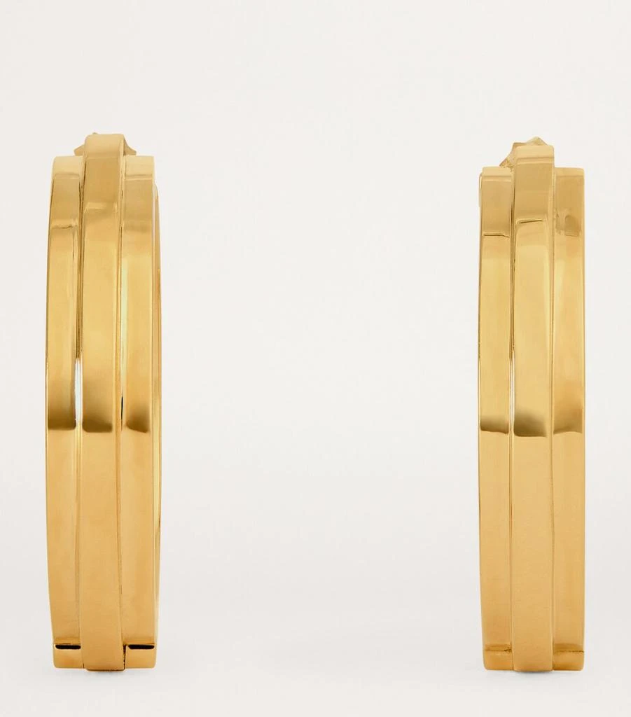 Azlee Yellow Gold Staircase 3-Tier Huggie Earrings 3