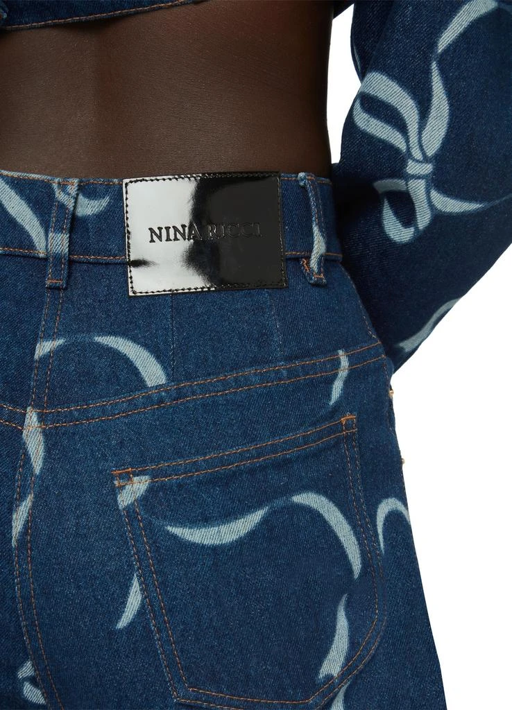 Nina Ricci Bow-print exaggerated flare jeans 3