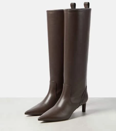 Brunello Cucinelli Embellished leather knee-high boots 5