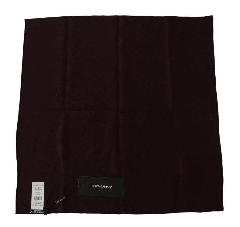 Dolce & Gabbana Dolce & Gabbana Brown Silk Blend Square Wrap Handkerchief Scarf 2
