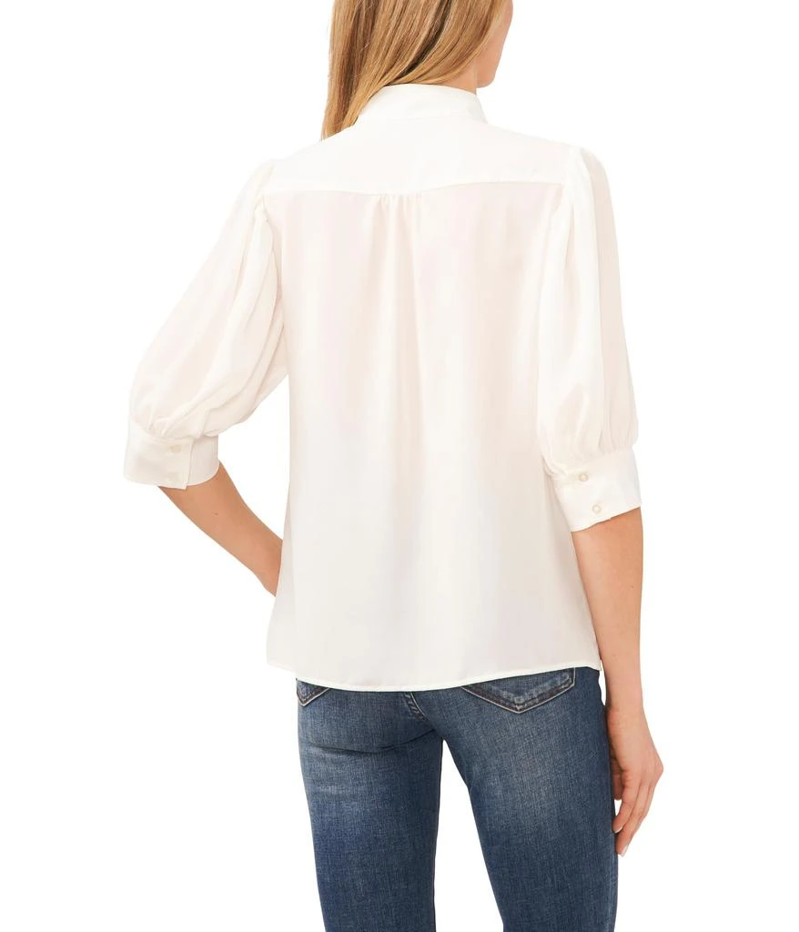 CeCe Elbow Sleeve Open Collar Blouse 2