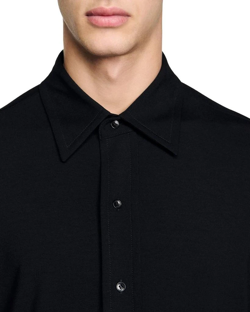 Sandro Jersey Loose Fit Button Down Shirt 5