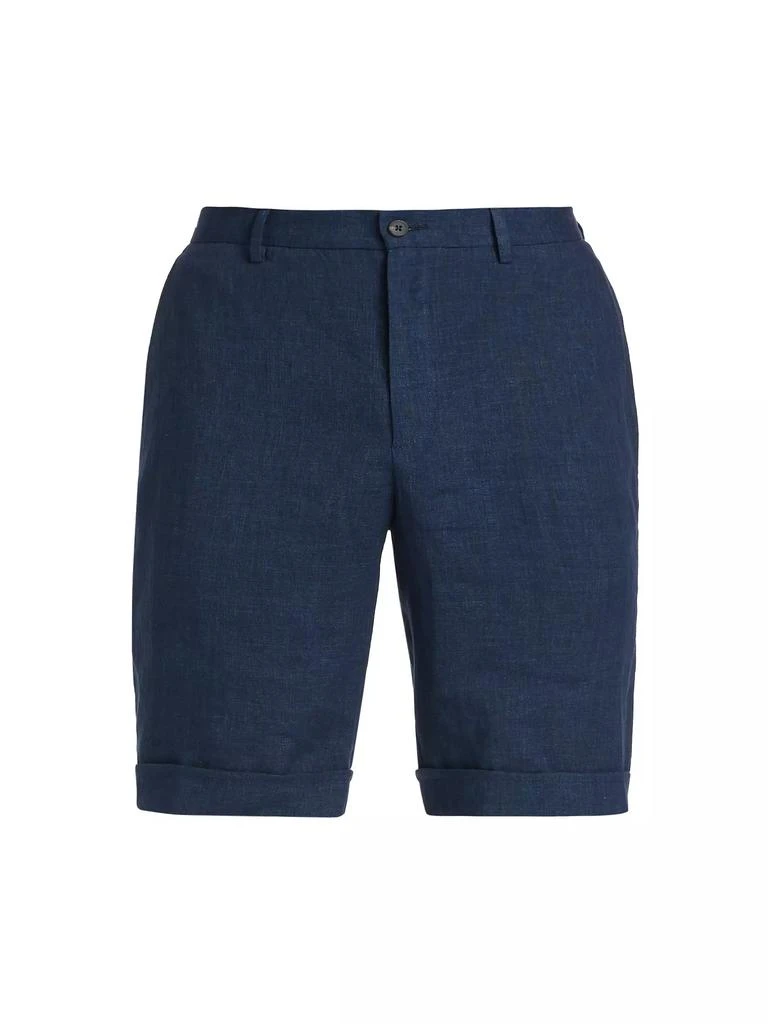 Saks Fifth Avenue COLLECTION Cuffed Linen Shorts 1