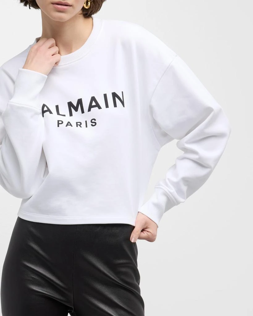 Balmain Logo Bulky Crop Sweatshirt 8