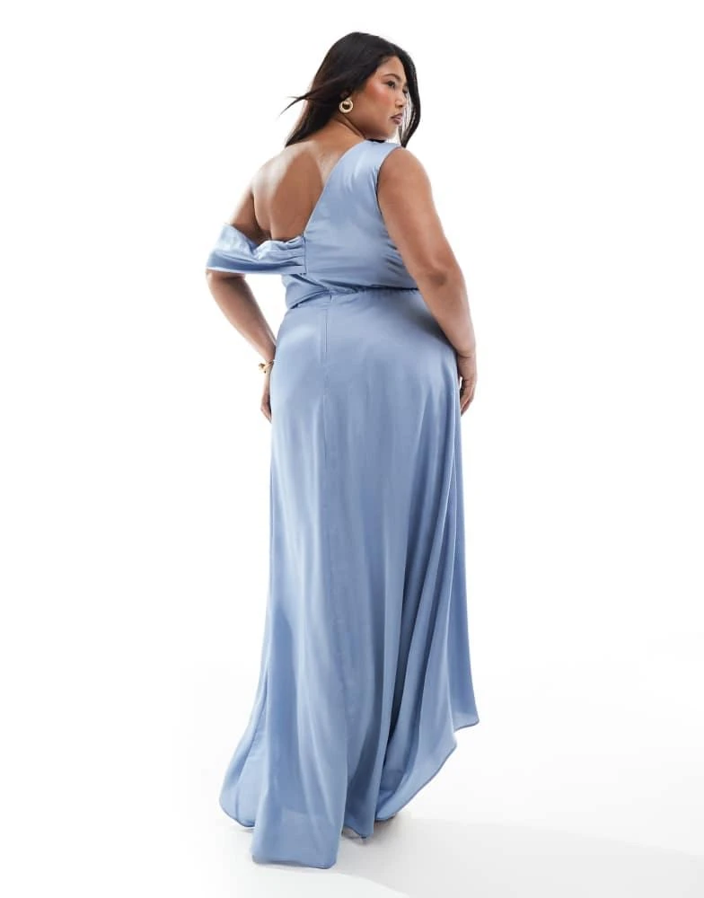 blue dress for baby girl Plus Size Bridesmaid Dresses One Shoulder Split main image 0