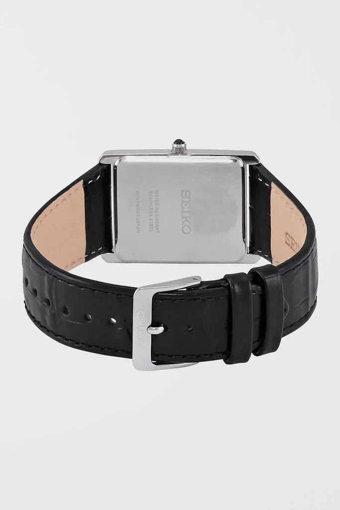 Seiko Seiko Essentials Quartz Black Leather Watch SWR049 3