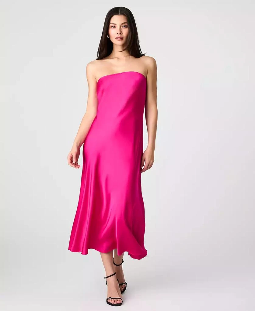 French Connection Women's Oona Satin Strapless Midi Dress 1