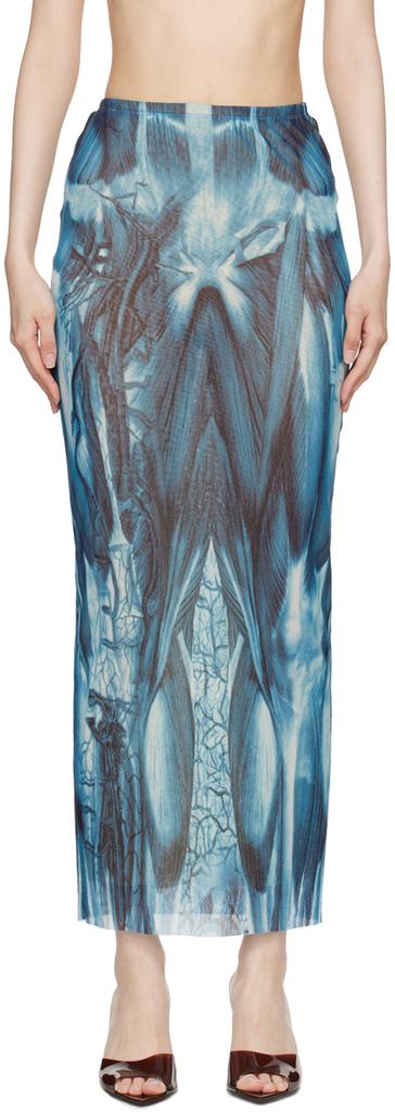 Jean Paul Gaultier Blue 'The Écorché' Maxi Skirt