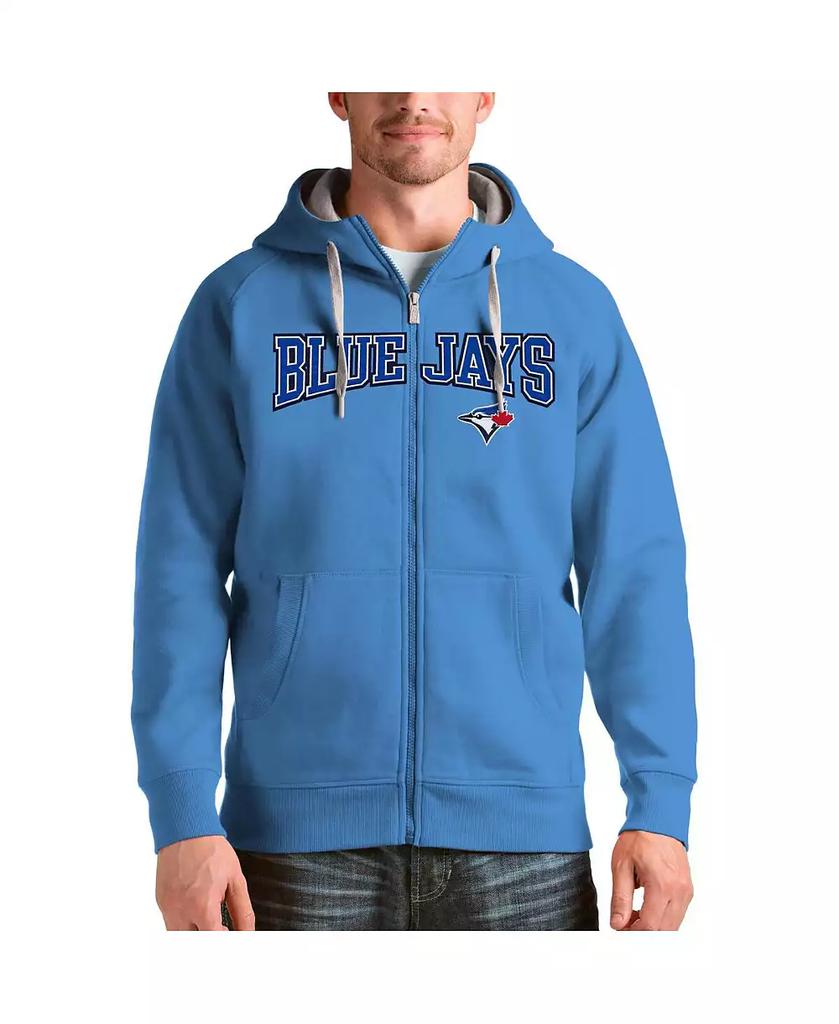 Antigua Men's Light Blue Toronto Blue Jays Team Logo Victory Full-Zip Hoodie