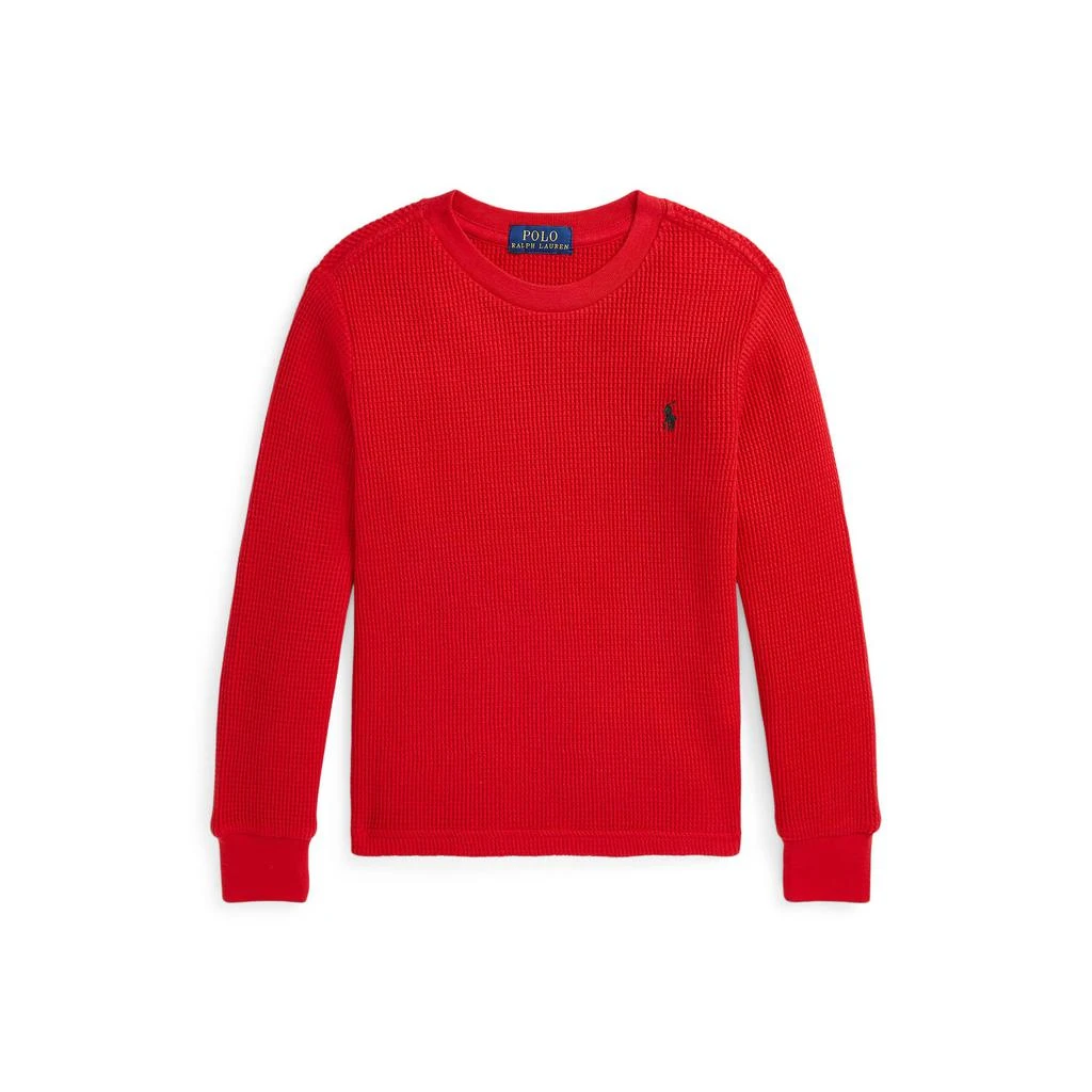 Ralph Lauren Waffle-Knit Cotton Long Sleeve Tee (Toddler/Little Kids)