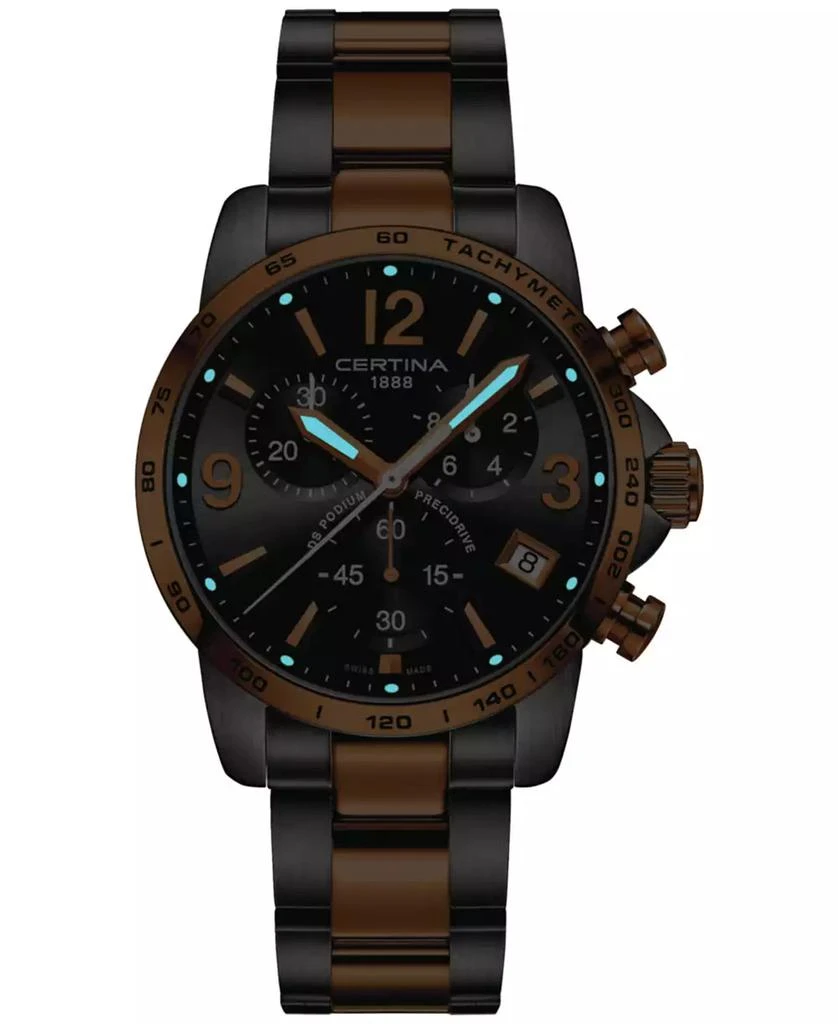 Certina Men's Swiss Chronograph DS Podium Two-Tone Stainless Steel Bracelet Watch 41mm 2