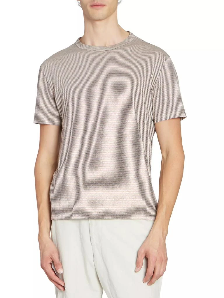 Officine Générale Multico Linen-Blend T-Shirt 3