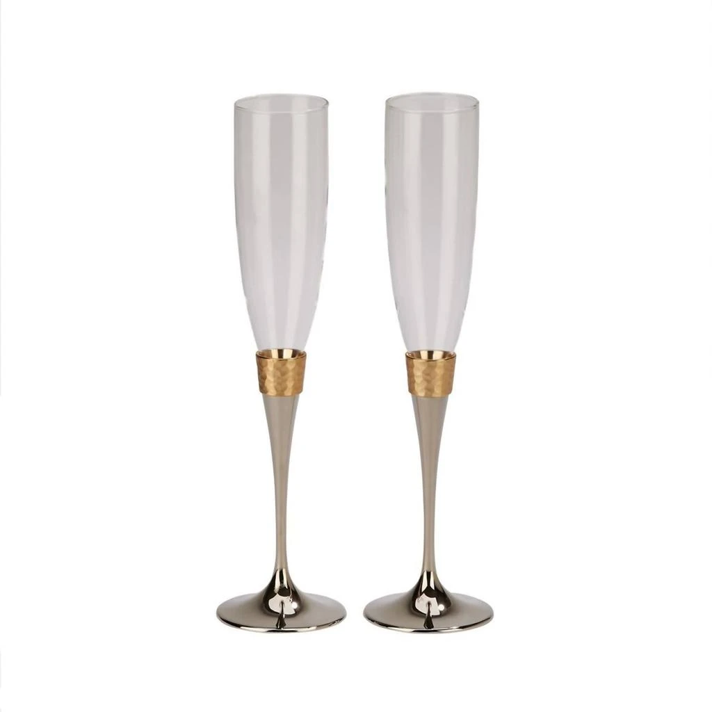 Creative Gifts International Creative Gifts International - Hammered Band Champagne Flutes Set 1