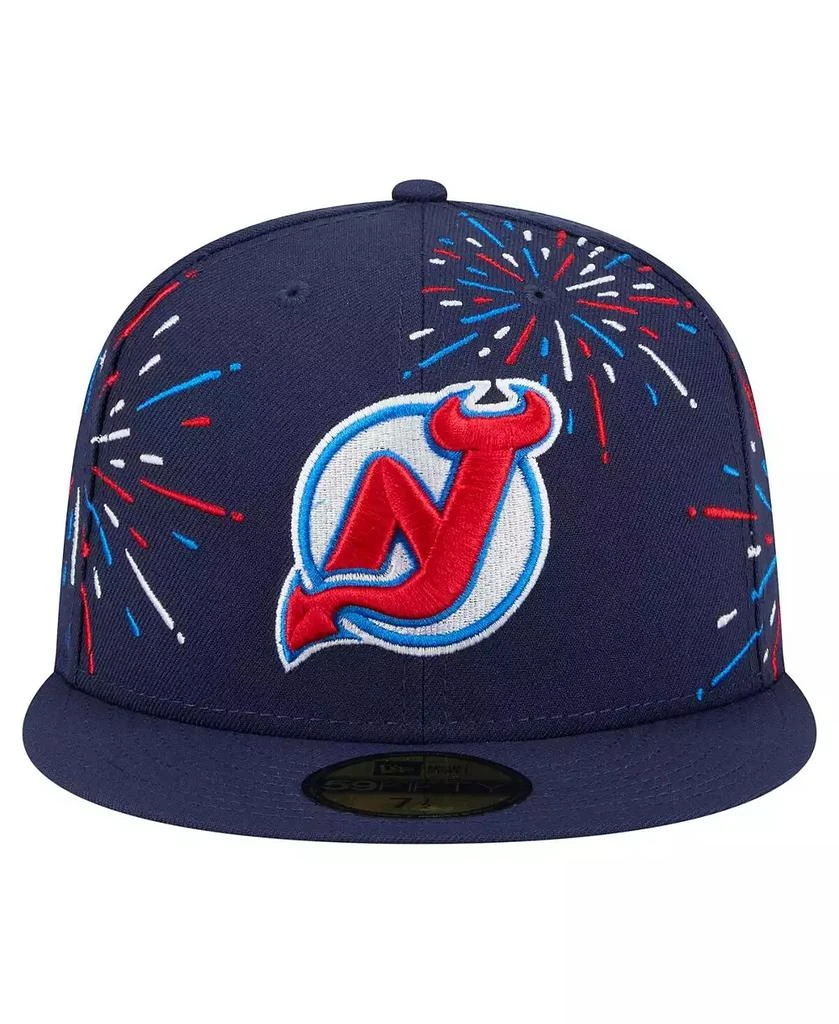 New Era Men's Navy New Jersey Devils Americana Fireworks 59FIFTY Fitted Hat 2