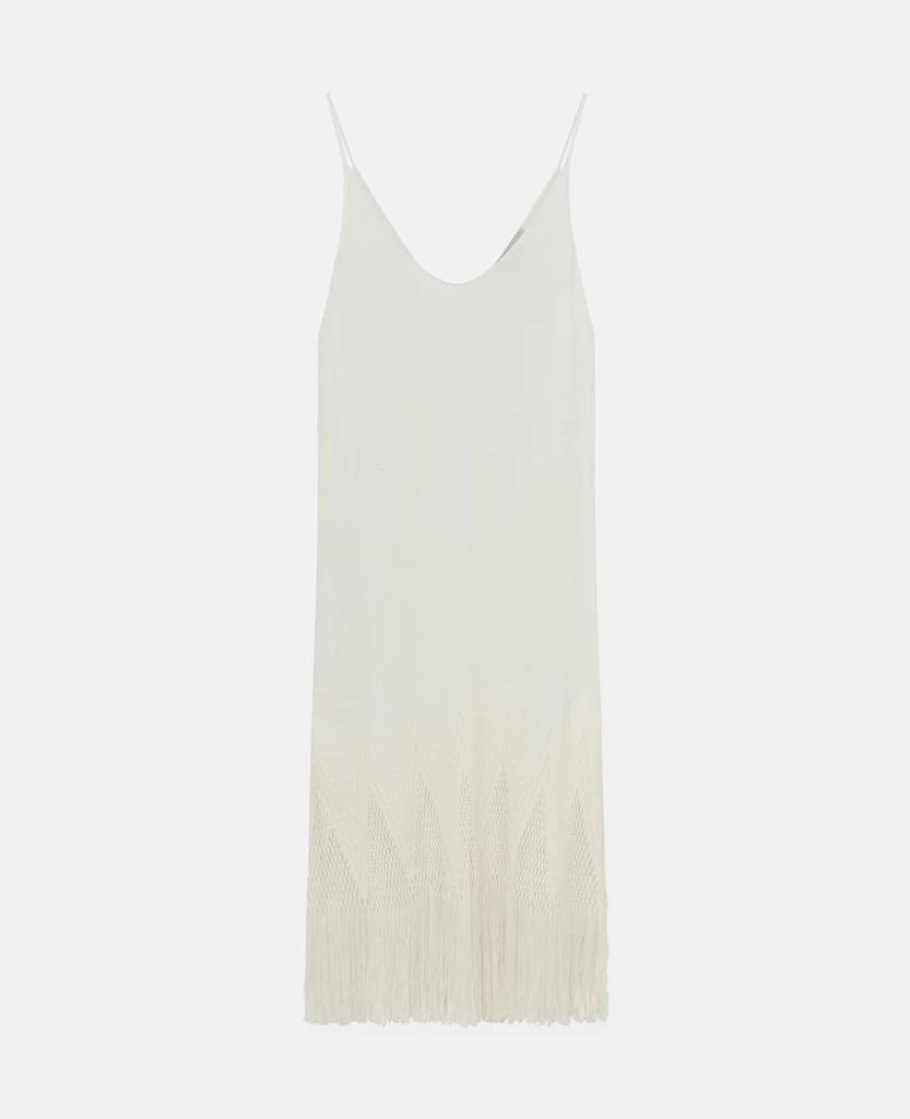 Stella McCartney Stella McCartney - Open-Knit Fringe Midi Dress, Woman, CREAM, Size: 46 1