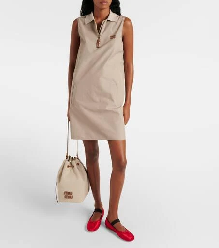 miu miu panama cotton dress Panama cotton-blend minidress