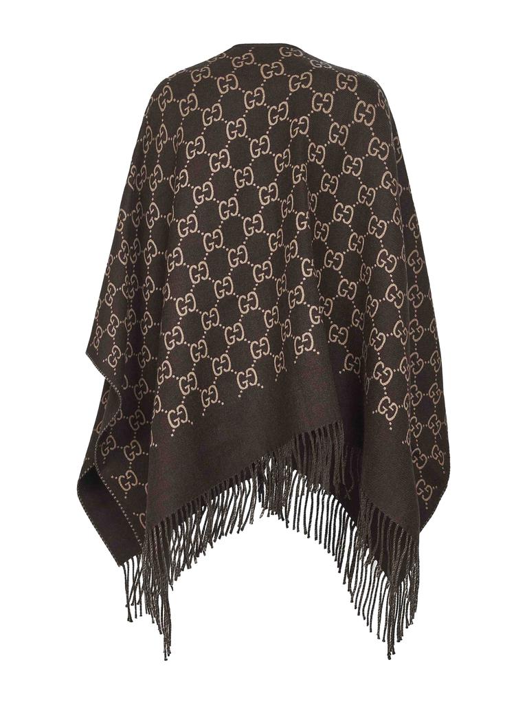 Gucci GUCCI | Brown GG wool jacquard cape | Women | PZ