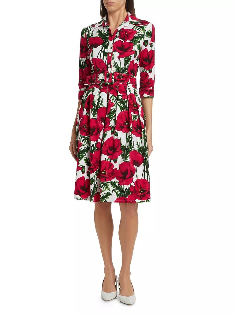 SAMANTHA SUNG Poppy Stretch Cotton Shirtdress 3