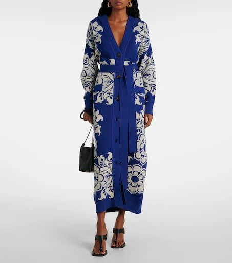 ETRO Floral waffle-knit hooded cardigan 7