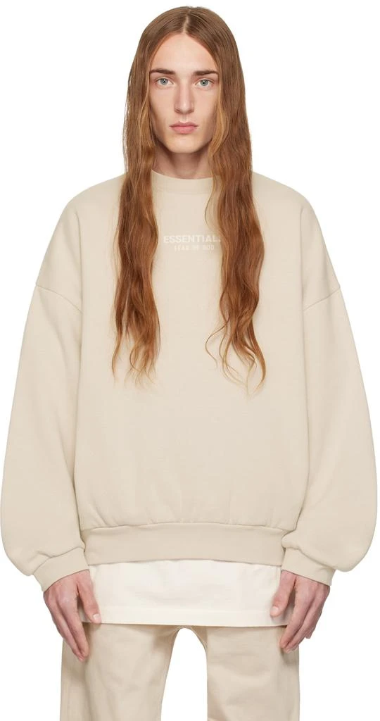 Essentials Taupe Crewneck Sweatshirt 1