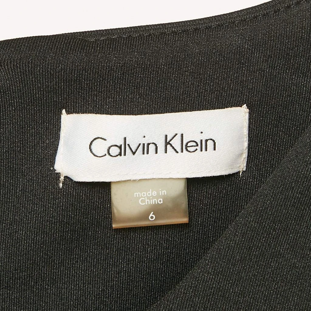 Calvin Klein Calvin Klein Black Jersey Zipper Detail Sleeveless Sheath Dress M 4