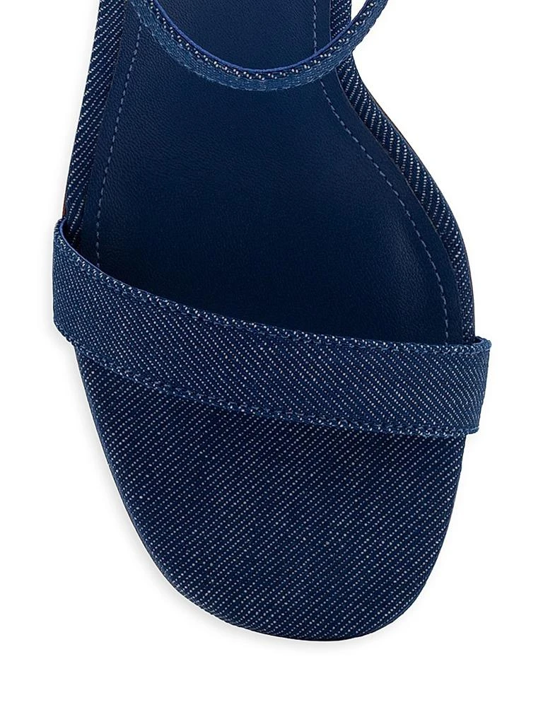 Larroudé Selena 105MM Denim Block-Heel Sandals 4