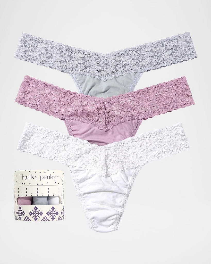 Hanky Panky 3-Pack Holiday Low-Rise Lace Thongs 2