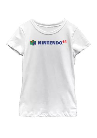 Nintendo Girls 7 16 Classic Full N64 Logo Short Sleeve Graphic T Shirt