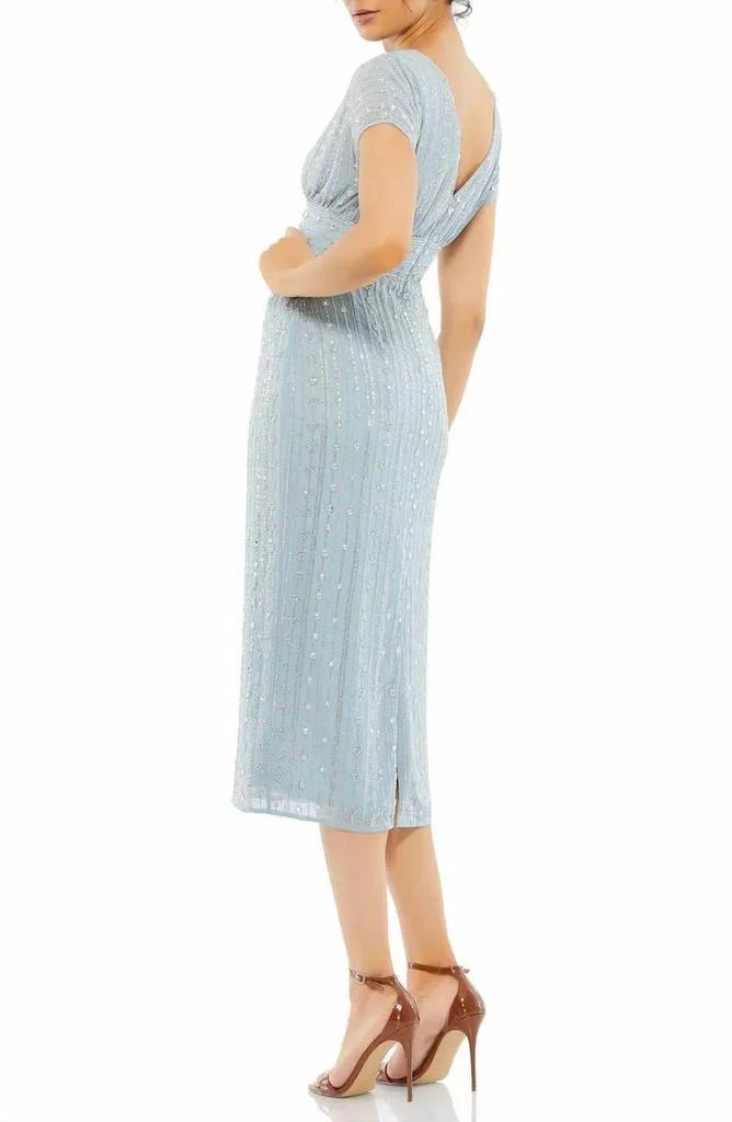 Mac Duggal Mac Duggal - Beaded Cap Sleeve Column Midi Dress 2
