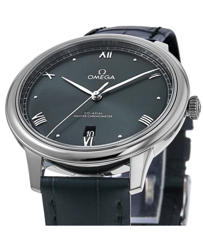 Omega Omega De Ville Prestige Co-Axial Master Chronometer 40mm Automatic Green Dial Leather Strap Men's Watch 434.13.40.20.10.001